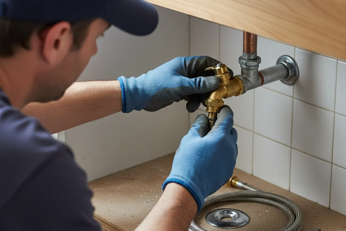 Shutoff valve and fitting work during Burst Pipe Repair in Ray